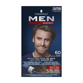 Schwazkopf 슈바츠코프 맨 퍼펙트 60 남성 미디엄 브라운 염색약 Men Pefect Natual Medium Bown, 1개