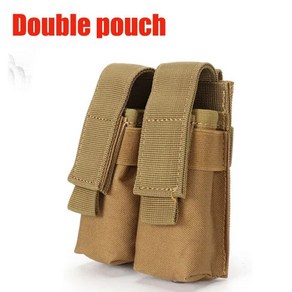 권 탄창 전술 더블 몰 벨트 듀얼 매그 백 손전등 홀더 부착 패키지 사냥 액세서리 9mm, Double pouch4, Double pouch4, 한개옵션2