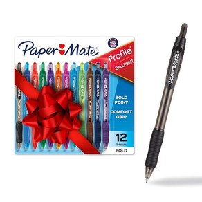 Pape Mate Pofile 접이식 볼펜 볼드 (1.4mm) 스타킹 스터퍼 다양한 색상 12개, 펜_모음, 모음