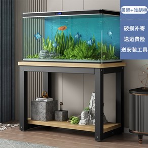 2자 3자 어항선반 축양장 4자 로우 어항받침 선반/화이트 블랙 60x30x70cm, 블랙프레임 히코리 라운드테이블