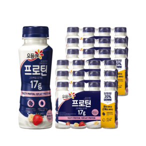 빙그레 요플레 프로틴 드링크 요거트 딸기바나나, 플레인 24개입, 24개, 210ml