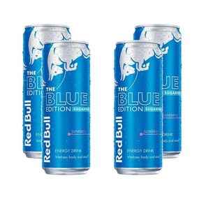 Red Bull Blue Edition Junebey 레드불 에너지 드링크 슈가 프리 블루 에디션 준베리 355ml 4개