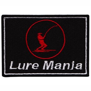 와펜 E962 - Lue Mania (소)낚시 블랙 사각 마크 패치 와펜