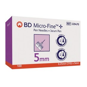 BD 비디 31G 5mm 인슐린 멸균주사침 주사바늘 펜니들 200개+사은품(알콜솜200매) 당뇨소모성재료