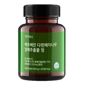 영양개발소 베르베린 다윈매자나무 600mg, 1개, 60정