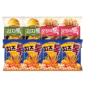 오리온 마켓오 치즈톡 107g + 오징어톡 107g + 감자톡 107g 신제품 (총8개) 골라담기, 치즈톡4개+오징어톡2개+감자톡2, 1세트, 11.52kg