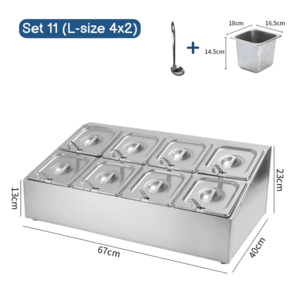 제이스트 업소용 반찬 냉장고 스테인레스 식당 셀프바 토핑 냉장 시원한 뷔페 카페, 세트 11(L-size 4x2)
