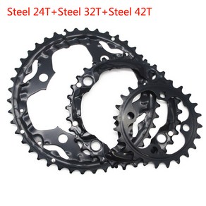 AL7075 22T/24T/26T/28T/32T/34T/36T/38T/42T/44T 64BCD 104BCD 체인휠 MTB 도로 접이식 자전거 크랭크셋 체인링(shimano, 24T 32T 42T 강철, 4) 24T 32T 42T steel, 1개