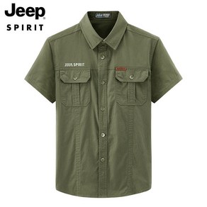 JEEP SPIRIT 지프 남성용 봄 여름 아웃도어 터틀넥 카고 반팔셔츠 JPWSS-1388+사은품