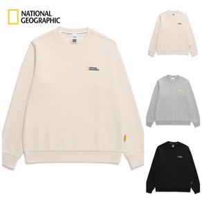 [백화점출고] 내셔널지오그래픽 남여공용 폴하스 스몰로고 맨투맨 3종 택1 CRYSTAL BEIGE M GREY CARBON BLACK