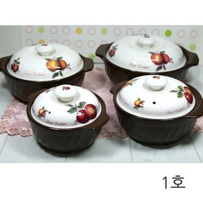 국산 여주 뚝배기 직화 내열냄비 플라워1호 (1-2인용), 1개, 14.2cm