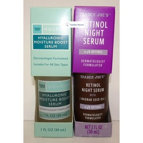 미국직배송/트레이더 조 세럼셋트 Tade Joes Nouish Hyaluonic Moistue Boost Seum & Retinol Night Seum [30mlx2], 2개, 30ml