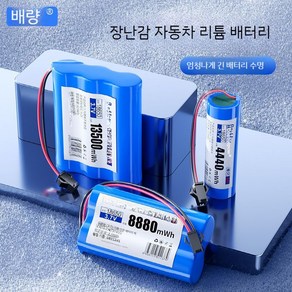 RC카 장난감배터리 충전식 배터리팩 14500 3.7V 18650, 18650 4440mWh-SM 케이블, 1개