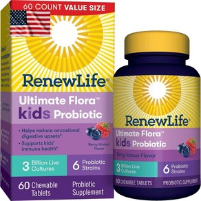 리뉴 라이프 키즈 프로바이오틱 베리맛 Renew Life Kids Pobiotics 30억 60정, 2개