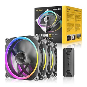 [Antec] Neo PRIZM T3 140 PWM ARGB [컨트롤러/3팩] [블랙], 3개