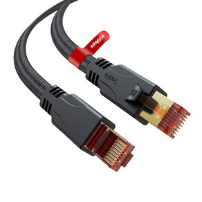 Soopii CAT8 40Gbps 초고속 게이밍 랜케이블 SFTP 인터넷 랜선, 20m, 1개, 블랙