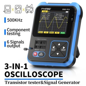 디지털멀티미터 FNIRSI DSO-TC3 휴대용 디지털 오실로스코프 트랜지스터 테스터 다기능 멀티미터 다이오드 전압 LCR 감지 PWM 출력 3 in 1