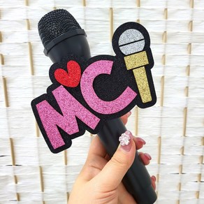 MC 사회자 마이크 네임택_방송 소품, 진핑크