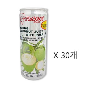 타스코 YOUNG COCONUT JUICE WITH PULP, 240ml, 30개