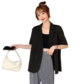 ROYALBELLE 여성 빅사이즈 카라넥 캐주얼룩 루즈핏 오피스룩 버튼 정장 상의 자켓 데일리룩 V53118