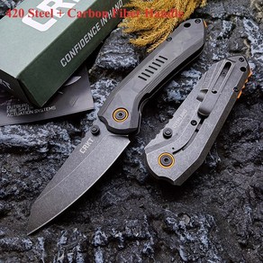 공구 CRKT 6280 8C13Mov 접이식 블레이드 나이프 휴대용 서바이벌 포켓 캠핑 전술 G10 핸들 구조 EDC 도구, 02 CR 6280 Cabon Fibe, 1개