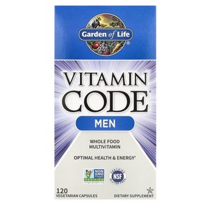 가든 오브 라이프 Vitamin Code 남성용 천연 식품 종합비타민 베지 캡슐 120정, 1개