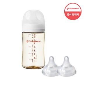 더블하트 모유실감 3세대 PPSU 베이직 제뉴인화이트 240ml (젖꼭지M/L포함) + 젖꼭지 (2입), 제뉴인화이트 (젖꼭지M 포함), 3세대 젖꼭지3L 2입, 1개