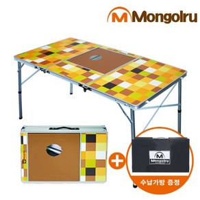 몽골루 3폴딩 BBQ테이블 캠핑테이블 접이식테이블 야외테이블, 04 2in1 화로대테이블(수납가방