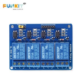 티앤디 아두이노 4채널 5V 디지털 릴레이 모듈 4CH, 1개