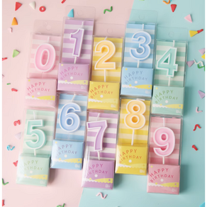 캔디파스텔 숫자초 케이크초 올넘버 세트, 1세트, 30g, 무향10개