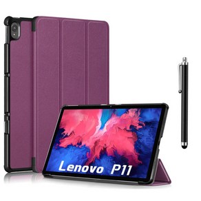 레노버 탭 P11 스마트 플립 커버 전용 케이스 + 터치펜 (TB-J606F / TB-J606N / TB-J606), PURPLE, 1개