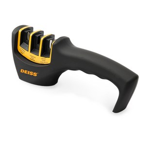 Deiss PRO 다이스 3단계 주방 및 포켓 칼갈이 - 요리 세라믹 나이프용 프로페셔널 나이프 샤프너 칼날 숫돌, 1개