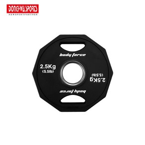 바디포스 TPU 우레탄 10각 중량원판 (2홀) 1.25~20kg [동화스포츠 공식 제품], 2.5kg, 1개