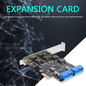 USB 3.0 PCI Expess 확장 모듈 전면 PCI-E 19/20 핀 헤더 어댑터 휴대용 외부 카드, 한개옵션0