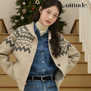 엔니튜드 24FW 울 블렌드 노르딕 가디건 니트 재킷