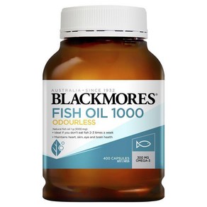 Blackmoes 블랙모어스 피쉬 오일 1000 오더리스 무취, 1개, 400정