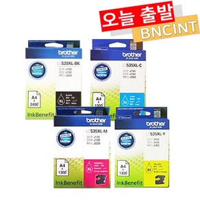 브라더 LC539XL LC535XL MFC-J200 DPC-J100 J105 잉크, 노랑 [정품], 1개