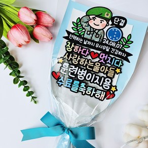 [로로앤쭈공방] 군인 훈련소 수료식 꽃다발 토퍼 전역 제대 수료 토퍼, 1개, 공군 토퍼