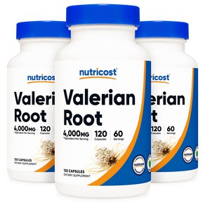 뉴트리코스트 쥐오줌풀 뿌리 Valeian Root 500mg 120캡슐, 120정, 3개