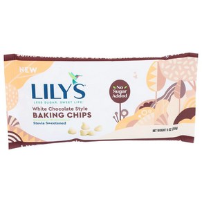 Lily's 릴리스 화이트 초콜릿 스타일 무설탕 베이킹 칩스 255g, 1개