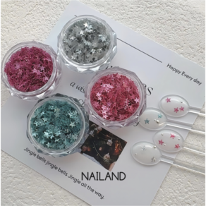 미니 반짝반짝 별 네일 글리터 1.5g 4종세트 J1 NAILAND, 1세트, 1.5g / 4종