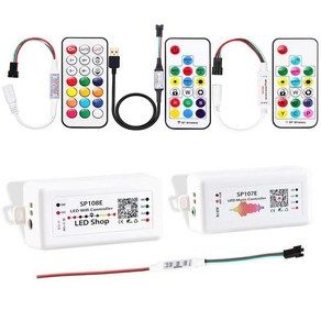 스마트 스트립용 SP108E 5V SP107E 24V 뮤직 SP110 WS2812B SP105E SP002 2811 RGB 와이파이 컨트롤러 컨트롤러 무선 LED BT, SP106E, 1개