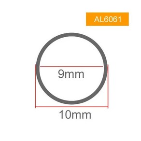 중공 알루미늄 파이프 합금 튜브 외경 10mm 내경 9mm 8mm 7mm 4mm 4.5mm OD10mm 6061, OD10 ID9_245mm, 245mm, 1개