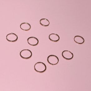 마켓올주얼리 14K 심플 베이직 원터치 링 귀걸이 8mm 11.5mm