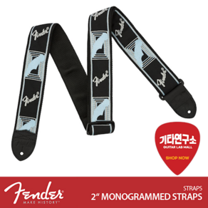 Fende 펜더 스트랩 2인치 MonoGammed Stap (Black-Light Gey-Blue), 1개