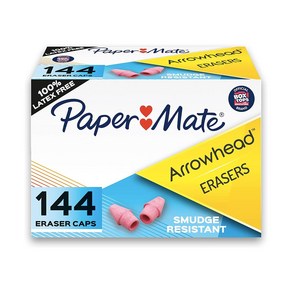 페이퍼메이트 지우개 캡 화살촉 144개 / Paper Mate IF Arrowhead Pink Pearl Cap Erasers 144 Count