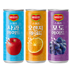 델몬트 스퀴즈 240ml 3종 오렌지 10캔+포도 10캔+사과 10캔, 30개