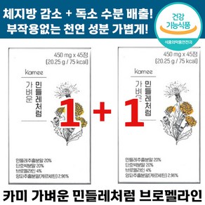 카미 가벼운 민들레처럼 브로멜라인 케르세틴 레몬밤 다이어트 컷팅제 보조제 독소 배출 체지방 감소 염증 붓기 부종 나잇살 칼륨 천연 제품 파파인 추천 민들래 브로맬, 90정, 1세트