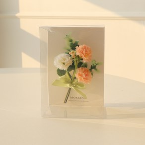 [모리앤]수채화를 닮은 레터링 미니꽃다발 박스, 1개, 피치