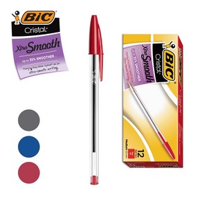 BIC 볼펜 크리스탈 1.0mm 빅볼펜 12P 세트